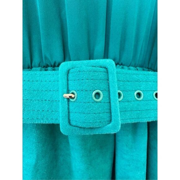 Around Town women’s M vintage 70s emerald green dress with matching belt - Picture 8 of 8